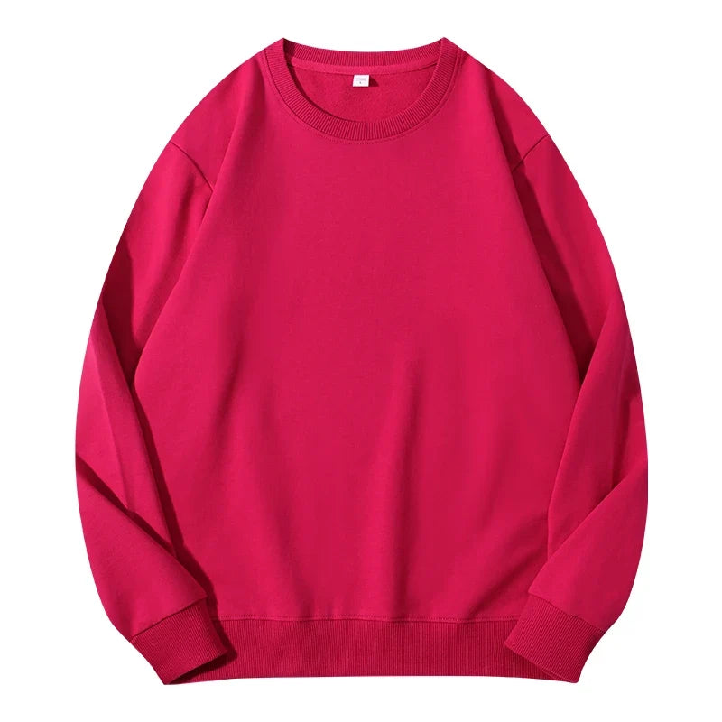 Autumn O-Neck Cotton Women's Sweatshirt Hoodies Basic Loose Casual Women Pullover Solid Sweatshirt Ladies Tops Factory Wholesale