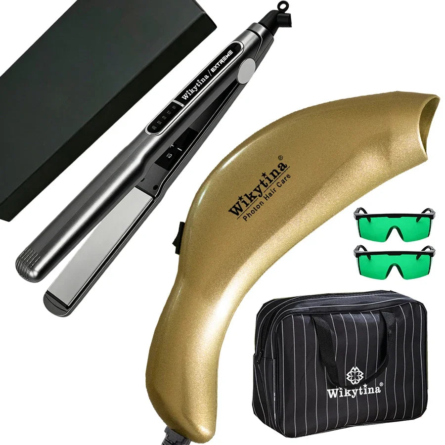 2 in 1 Titanium Flat Iron Hair Straightener Curler Instant Heat