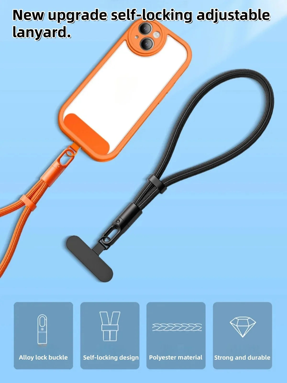 Universal Mobile Phone Anti-loss Wrist Strap Adjustable 360° Rotation Phone Self-locking Lanyard for iPhone 17 16 15 Pro Samsung