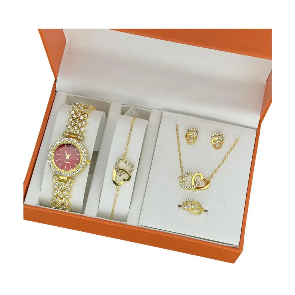 1 Set Women Jewelry Set with Gift Box Complete Collection of Quartz