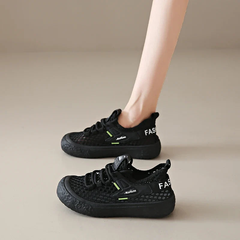 Shoes Woman 2025 Outdoor Casual Sports Shoes Hollow Breathable Comfortable Thick Sole Lightweight Mesh Shoes Women's Sneaker