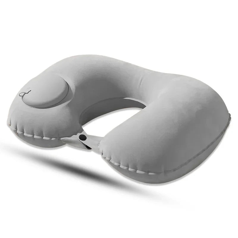 Press On Inflatable Pillow to Relax Neck Travel U-shaped Pillow Foldable and Portable With Leak Proof Device Ordinary U-shaped