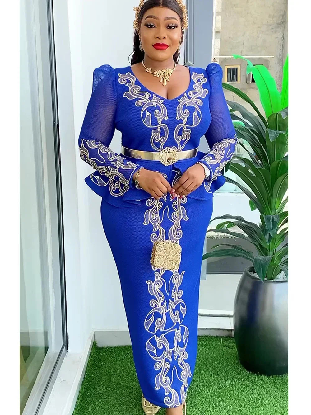 Elegant African Dresses for Women New Africa Clothing Plus Size Wedding Party Long Dress Dashiki Ankara Outfits Robe