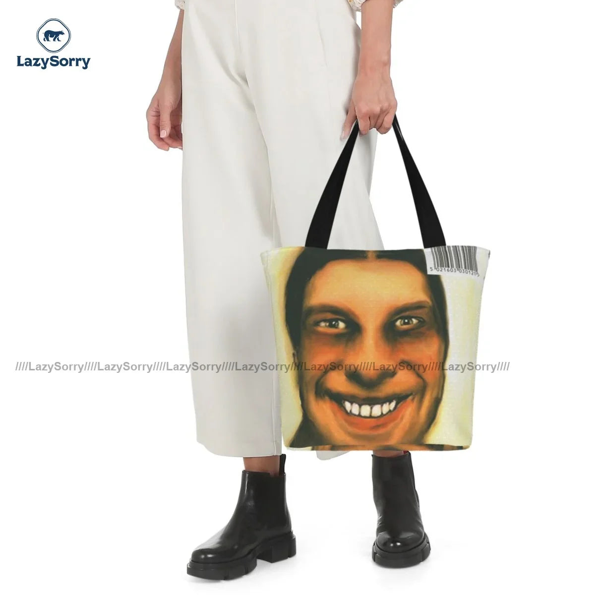 Aphex Twin Shopping Bag Woman Fashion Handbags Aesthetic Polyester Office Bags