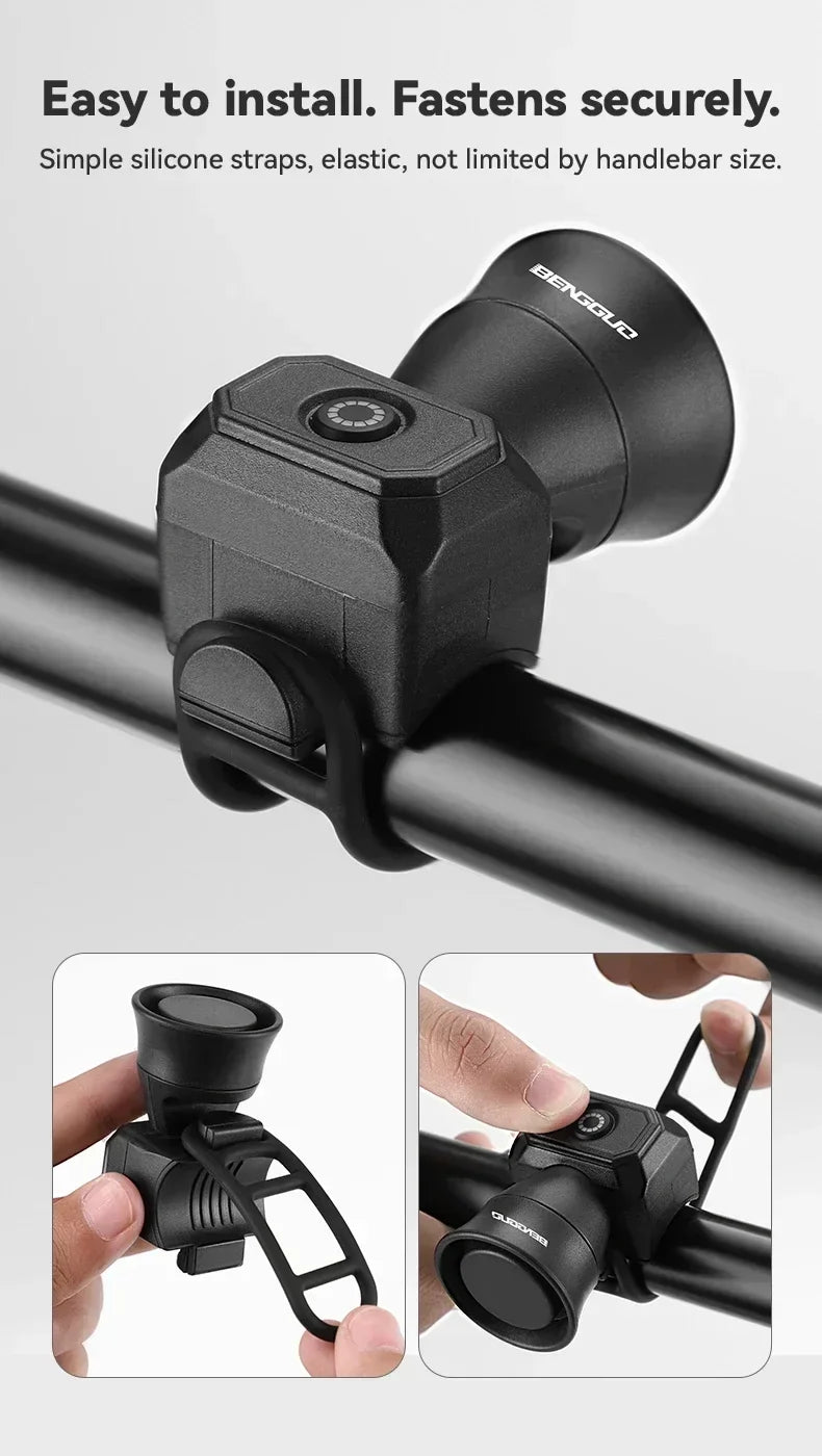 New Bicycle Horn Mountain Bike USB Charging Waterproof Electronic Bike Bell Riding Equipment Children's Scooter Accessories