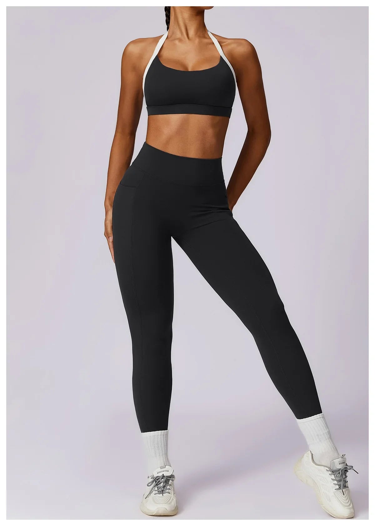 2-Piece Activewear Set – Long Sleeve Crop Top & Leggings