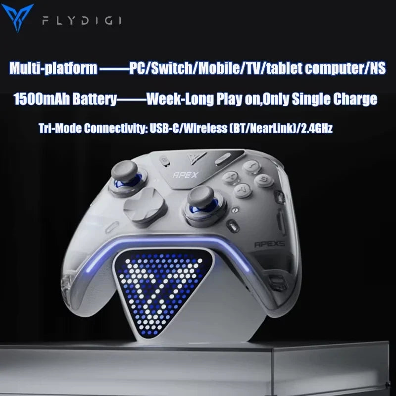 Flydigi Controller Gamepad Wireless Gamepad for PC /Switch/Phone/TV/Tablet Computer,Charging Dock with Cool RGB Screen