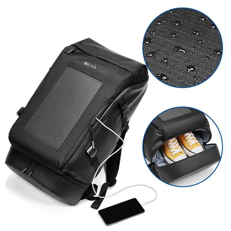 Men's Backpacks Solar-powered charging travel bag Large capacity outdoor sports hiking bag Multi functional shoulder bag