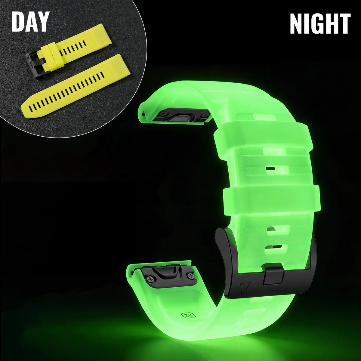 Garmin QuickFit 22/26mm Glow-in-the-Dark Silicone Band