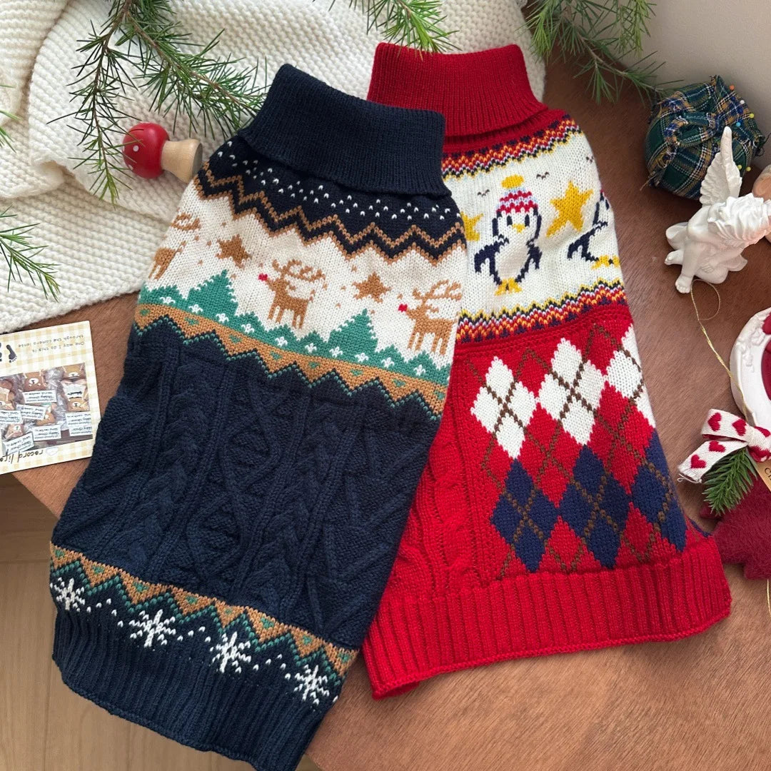 New Christmas Sweater for Small Medium Dog Warm Sweater Clothes for Dog Cat Party Wear