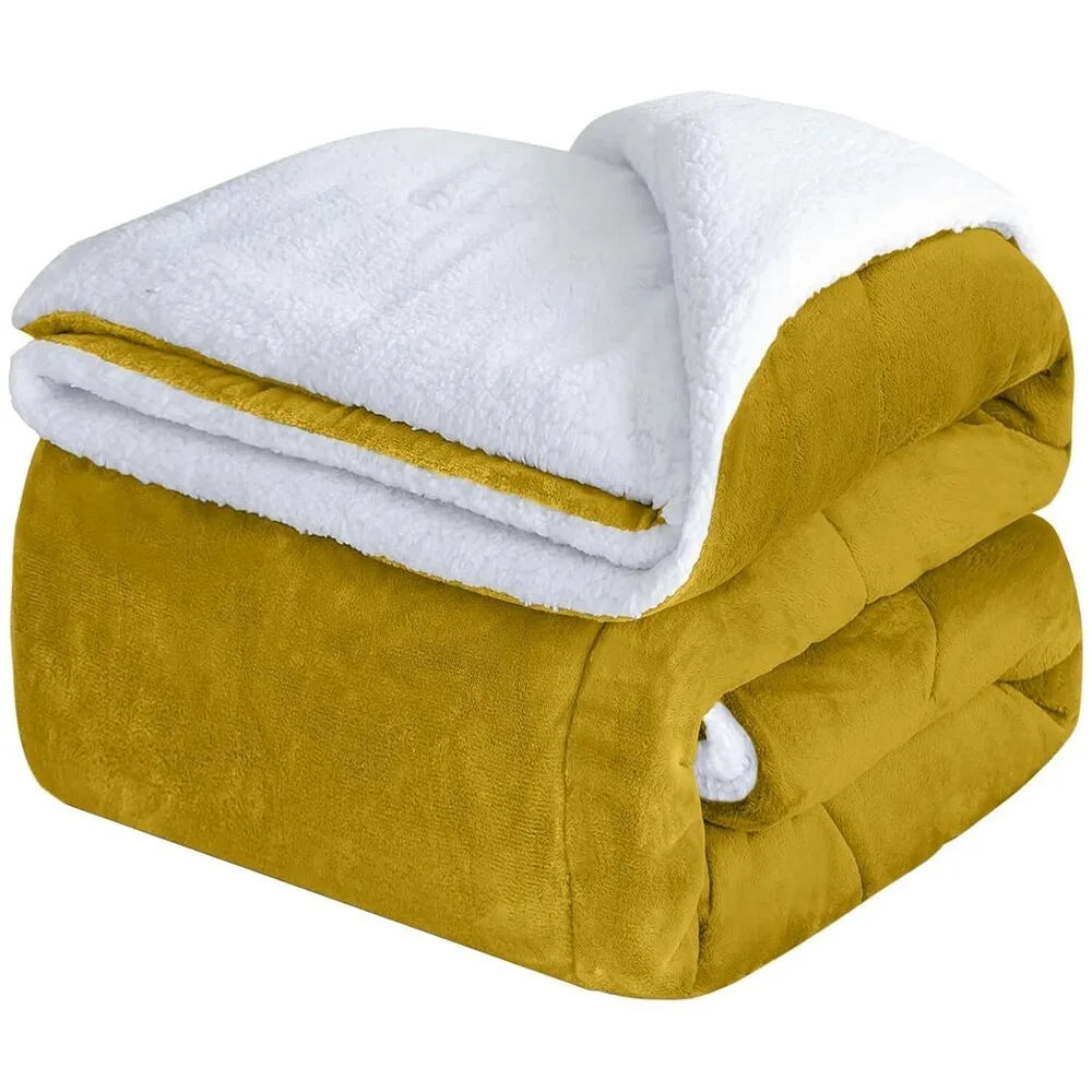 Fluffy Sherpa Fleece Blanket Throw Single Double King Cozy Warm Sofa Bed Throws