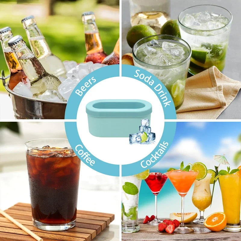 New Silicone Ice Bucket Portable Ice Cube Mold Round Wine Ice Cooler Refrigerator Freeze Ice Maker Creative Ice Cube Mold Tools