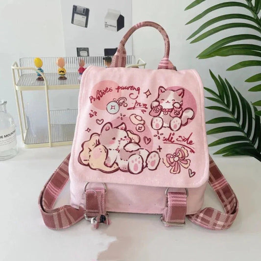 Mochila rosa de gato kawaii
