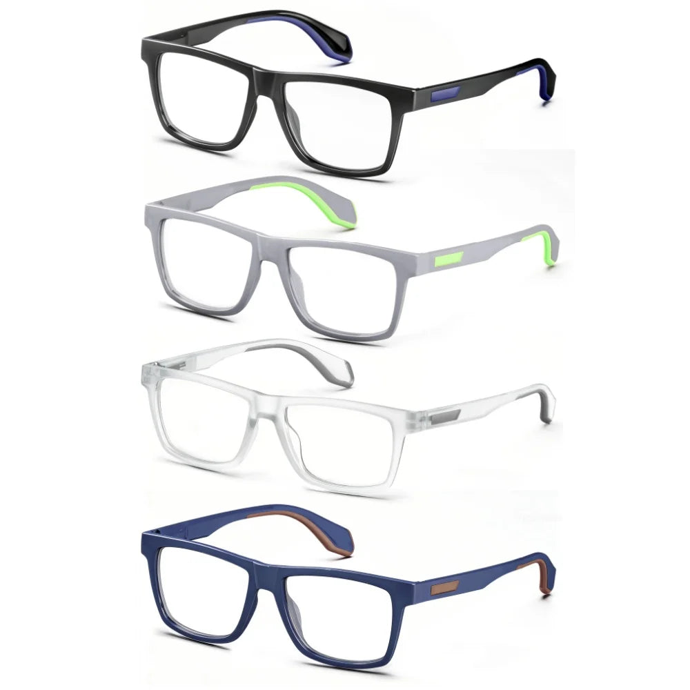 Oversized Reading Glasses for Men&Women,Large Readers Rubber Temple with Spring Hinge,Wide Blue Light Blocking Anti UV/Eyestrain