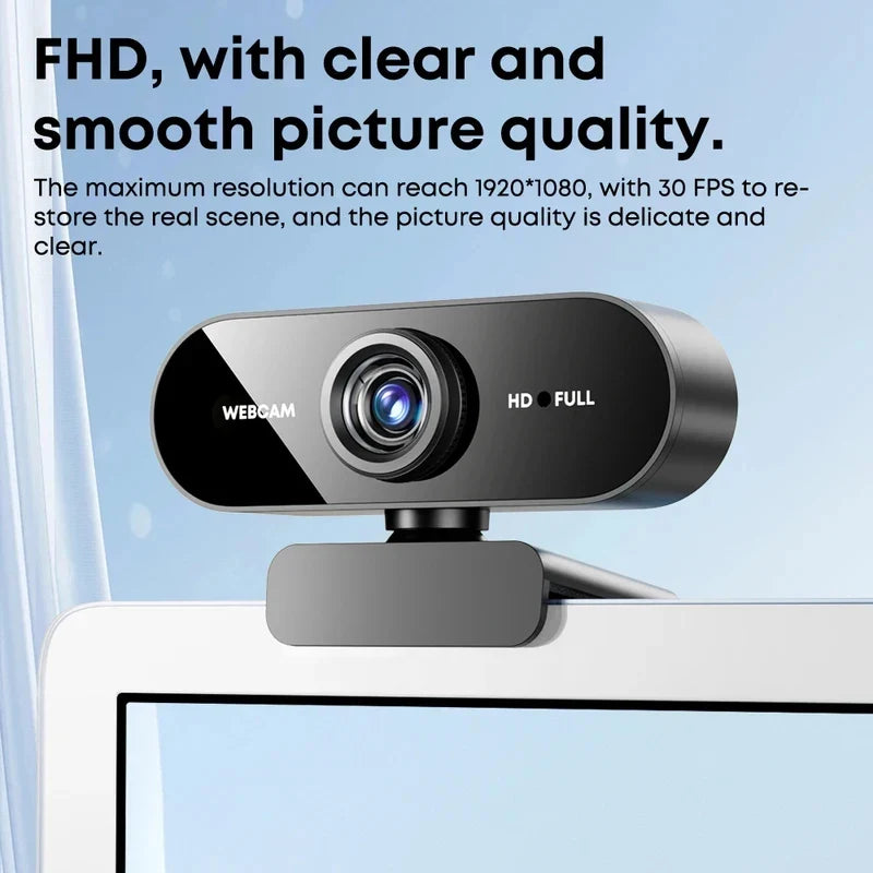 1080p FHD Webcam with Microphone, USB Computer Camera for Laptop