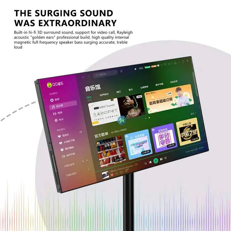 Rollable Smart Touch Screen Wireless Wifi Android 12 Gaming Monitor 21.5 Inch Camera Built-in Rechargeable Smart Portable Tv