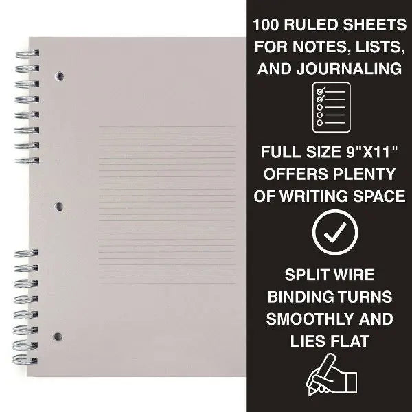Notebooks & Writing Pads Paper Gray 9X11Inches