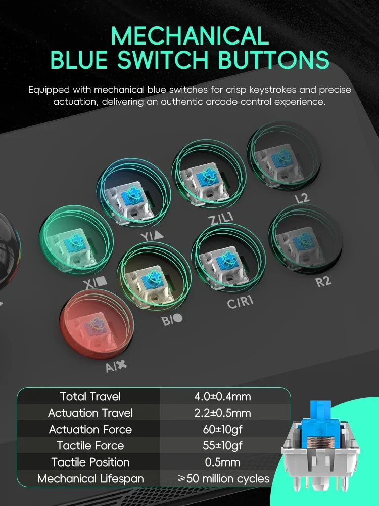 Data Frog Arcade Fighter Stick for Windows IOS Android TV Box Street Fighter Arcade Joystick Support M8 Retro Game Stick