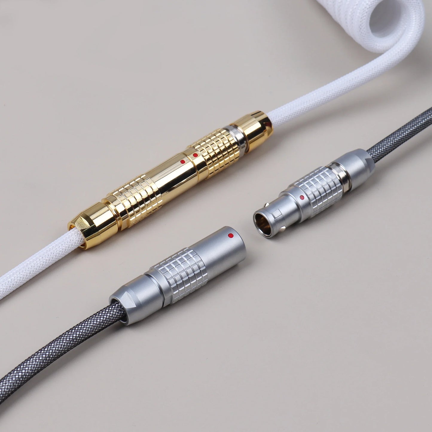 LANO Usb Keyboard Cable FGG Coiled Keyboard Usb Type C Cable Metal Aviator Connector Gaming 00B Usb Keyboard Cable