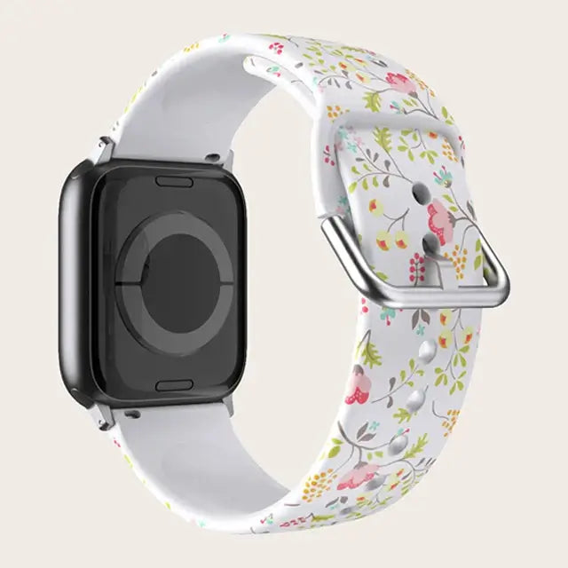 Apple Watch Patterned & Clear Silicone Band with Buckle