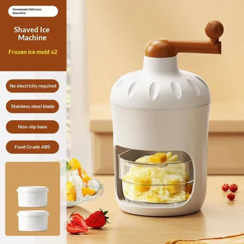 Shaved Ice Machine Small Manual Ice Crusher Home Hand-cranked Machine Making Smoothie Machine Practical Portable Ice Cream Tools