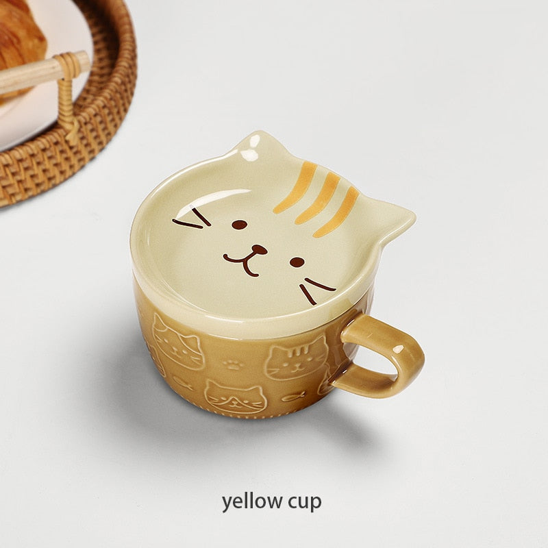 Cuencos de ramen de cerámica para gatos