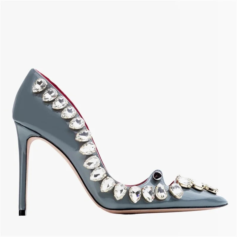 2026 Runway Women Pumps Crystal Metal Decoration High Heels Sandals For Women Luxury Designer Nightclubs Banquets Female Shoes