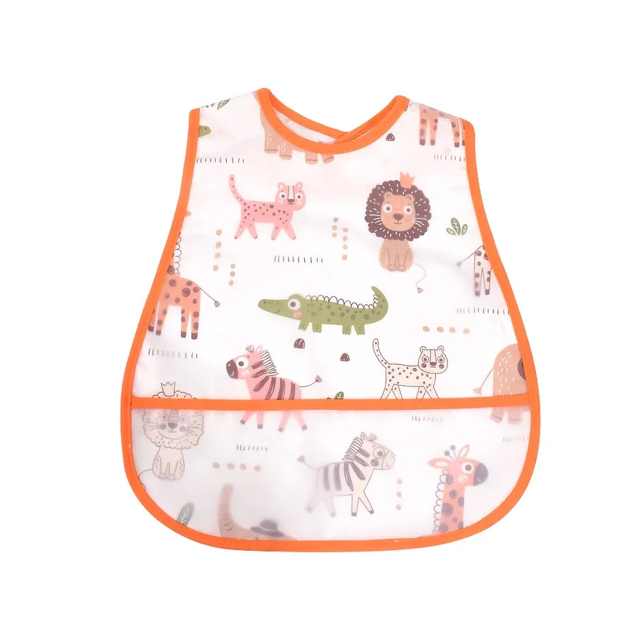 2023new Cartoon Pattern EVA Waterproof Pocket Lunch Feeding Bibs