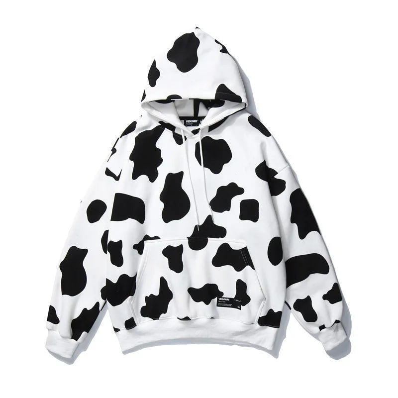Sudadera con capucha y estampado de vaca