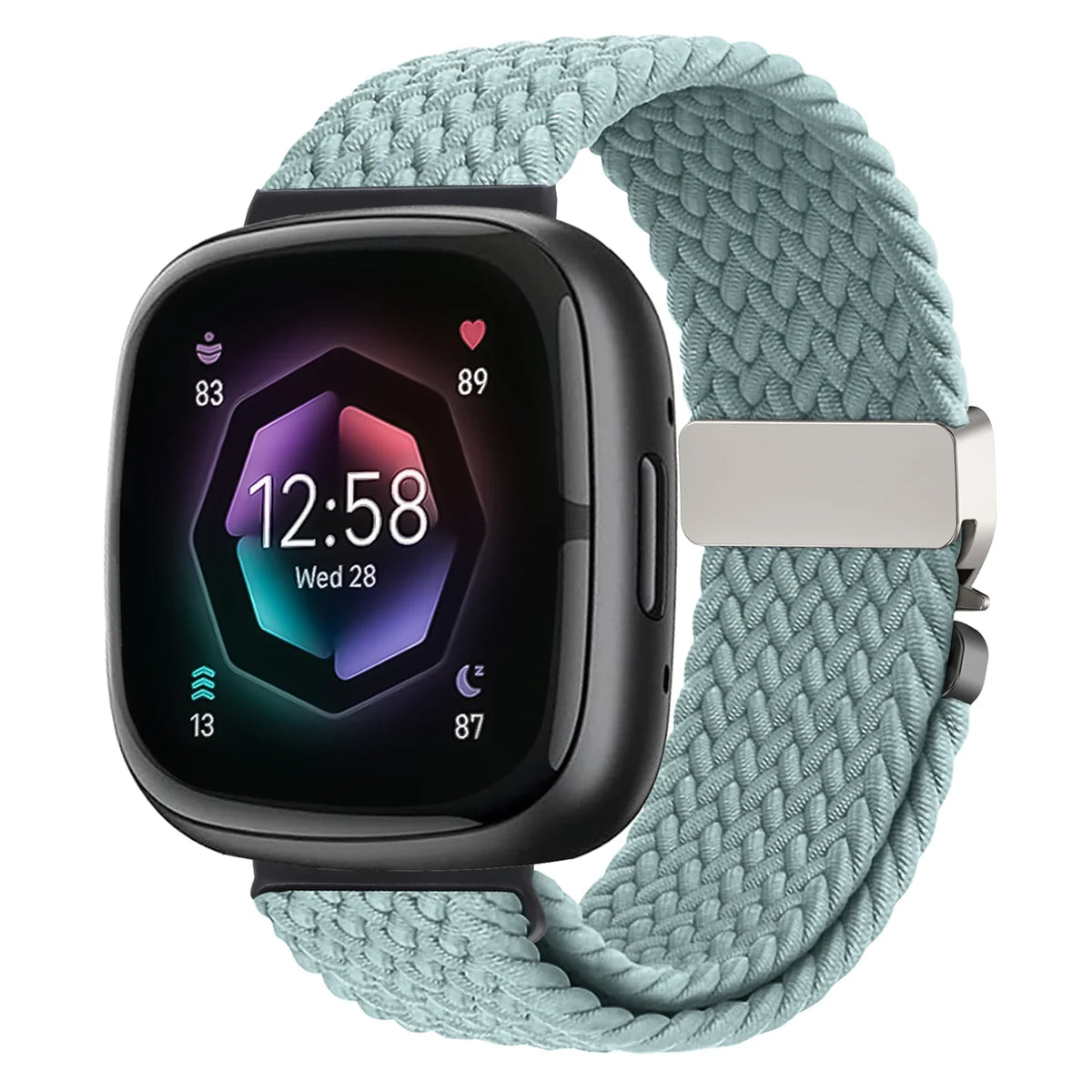 Fitbit Versa 4, Versa 3, Sense 2 & Sense Braided Band, Parachute Clip