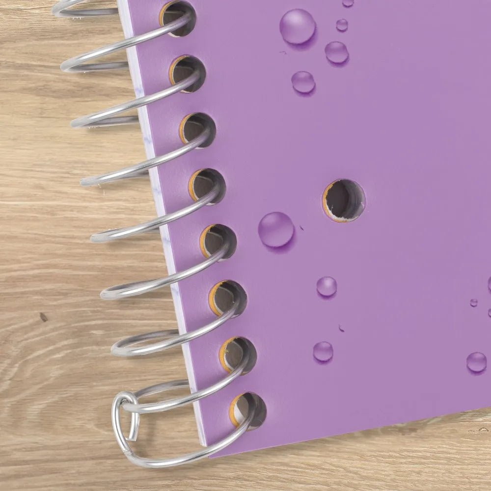 Spiral Notebook with Study App 5 Subject Wide Ruled 8 x 10.5 Inches Amethyst Color for School College Office Supplies