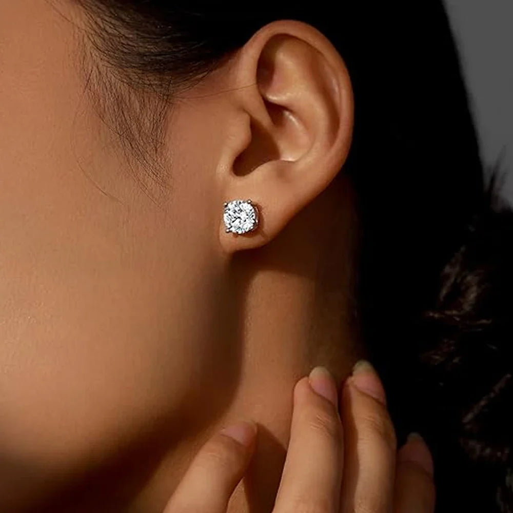 2.0ct Moissanite Stud Earrings in 925 Sterling Silver