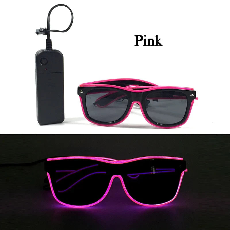 Glowing Glasses for Night Club Performers LED Glasses Party Dancing Rave Christmas 6V Led Futuristic Soldier Glasses Neon Lights