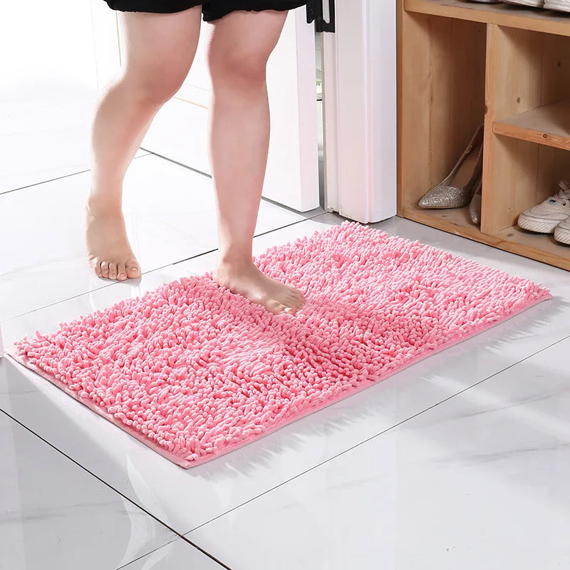 1pc 50*80 Cm Non-Slip Bath Mat Shaggy Durable Bath Rug for Bathroom