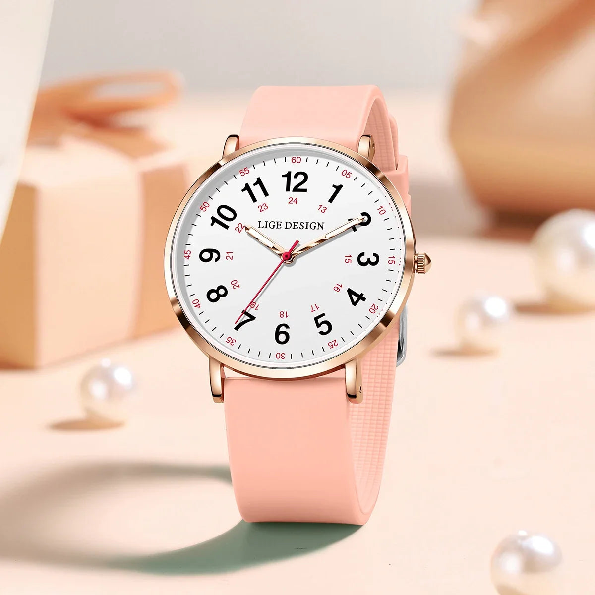 Women's Arabic Numeral Silicone Quartz Watch