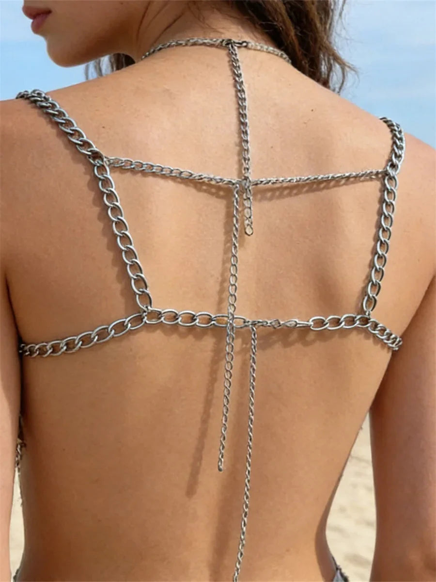 Women Chain Corset Camis for Clothes Dress Decor Pearls Tassel Body Jewelry Elegant Vest Clubwear 2026 Summer