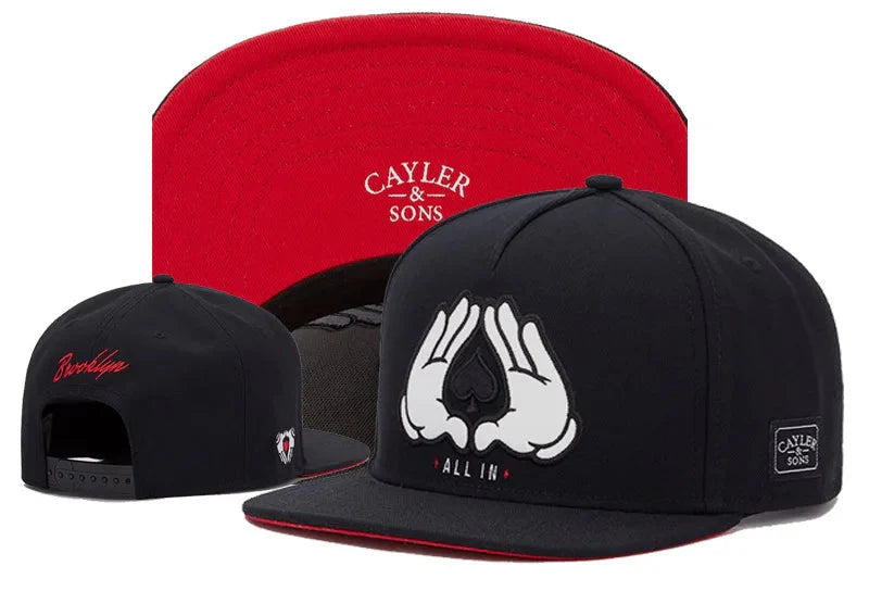 Gorra Ajustable de Béisbol con Visera Plana – Diseño Mano Calavera