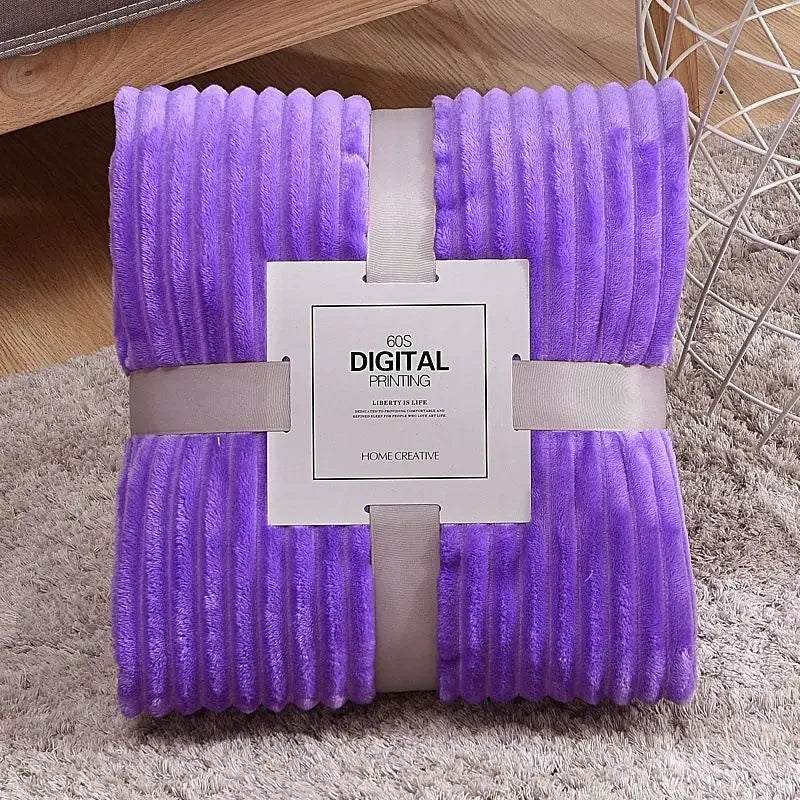 Soft Adult Cover Coral Fleece Blanket On The Sofa Thickened Winter Bed Blanket Warm Stitch Fluffy Bedspread Plaid Sofa Bedroom