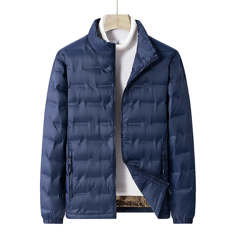 Men Winter New Down Jacket Men Hooded Waterproof Windproof Puffer Jacket Detachable Hat Coat Casual Lightweight Down Jacket Male