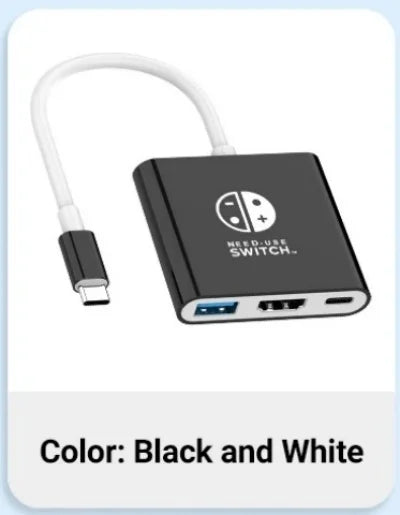 Portable  Switch Docking Station TYPE-C Hub with HDMI and USB 3.0 Perfect for Travel and Gaming
