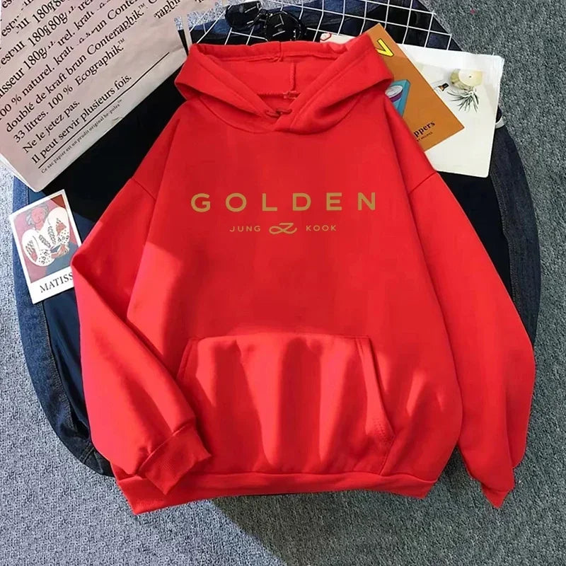 K-pop Printed Hoodies for Woman Jungkook Fans Hooded Sweatshirts Fall Winter Female Home Outdoor Comfort Casual Fashion Pullover