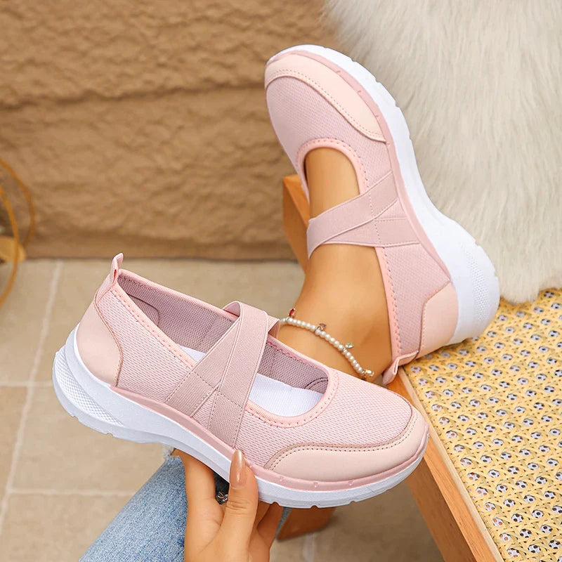 Spring Summer Breathable Flats Women Plus Size 43 Slip On Platform Sneakers Woman Comfortable Soft Non Slip Casual Shoes Female
