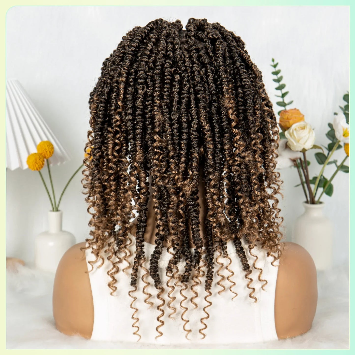 14Inch Full Lace Braided Wigs Synthetic Lace Frontal Twisted Braids Wigs with Baby Hair Knotless Box Braids Wig for Black Women