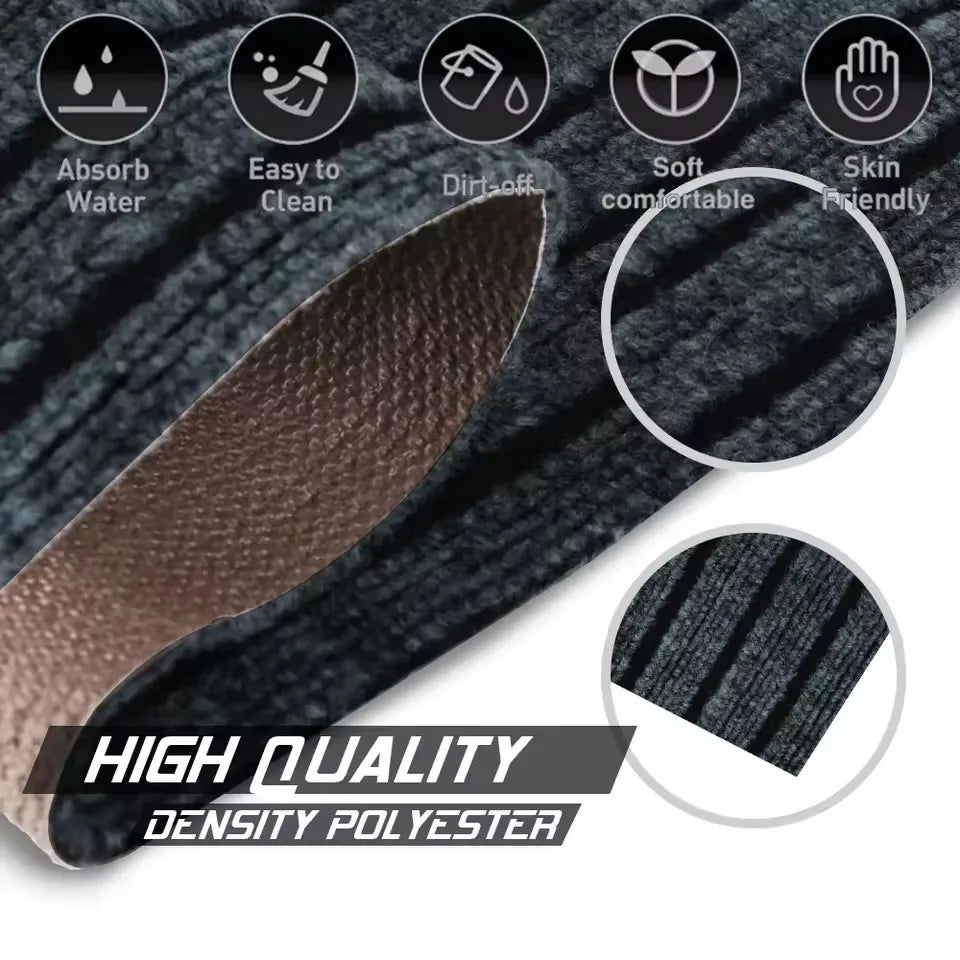 New 1pc Washable non-slip carpet, solid color striped kitchen door mat floor mat, suitable for bathroom, hallway, entrance,