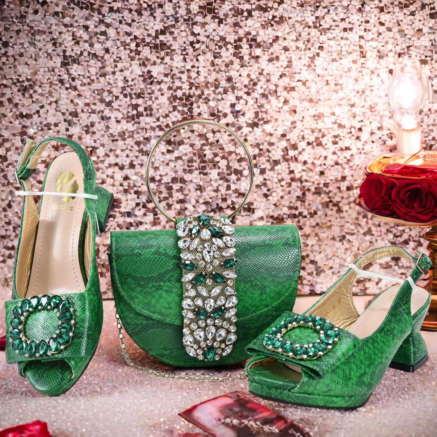 doershow Italian Shoe and Bag Set New 2024 Women Shoes and Bag Set In Italy YELLOW Italian Shoes with Matching Bag Hgv1-2