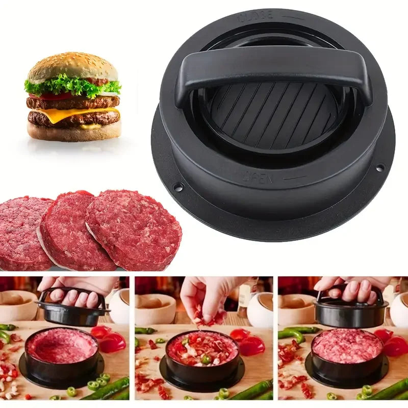 Burger Press Mold & Patty Press Maker -3 in 1 Stuffed Hamburger Patty Maker Perfect for Beef, Chicken Patties - Kitchen Press To