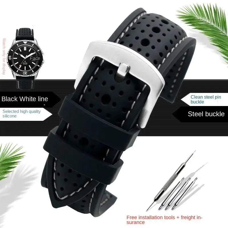 Suunto Race, Vertical & 9 Peak Perforated Silicone Band with Stitching
