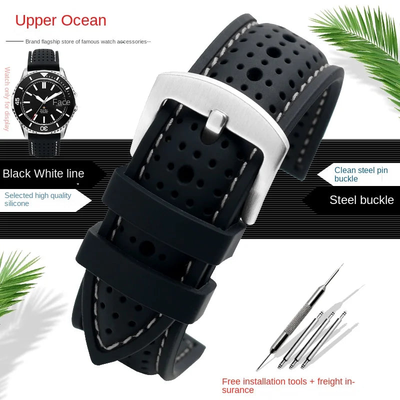 COROS Silicone Sports Watch Band Breathable Rubber Strap Waterproof 20cm
