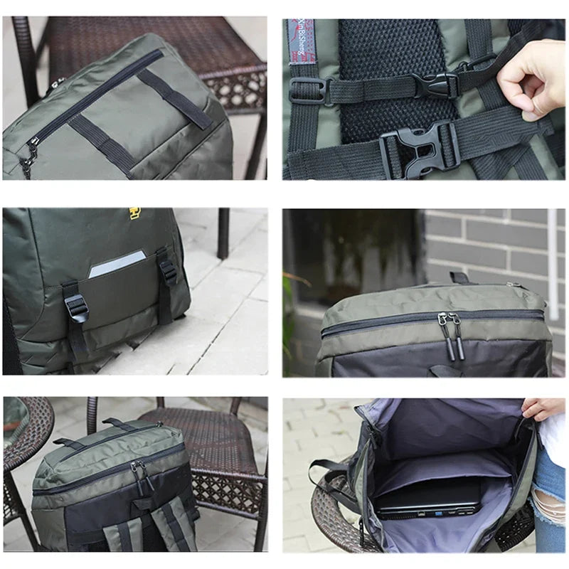 80L 50L Men's Outdoor Backpack Climbing Travel Rucksack Sports Camping Hiking Backpack School Bag Pack For Male Female Women
