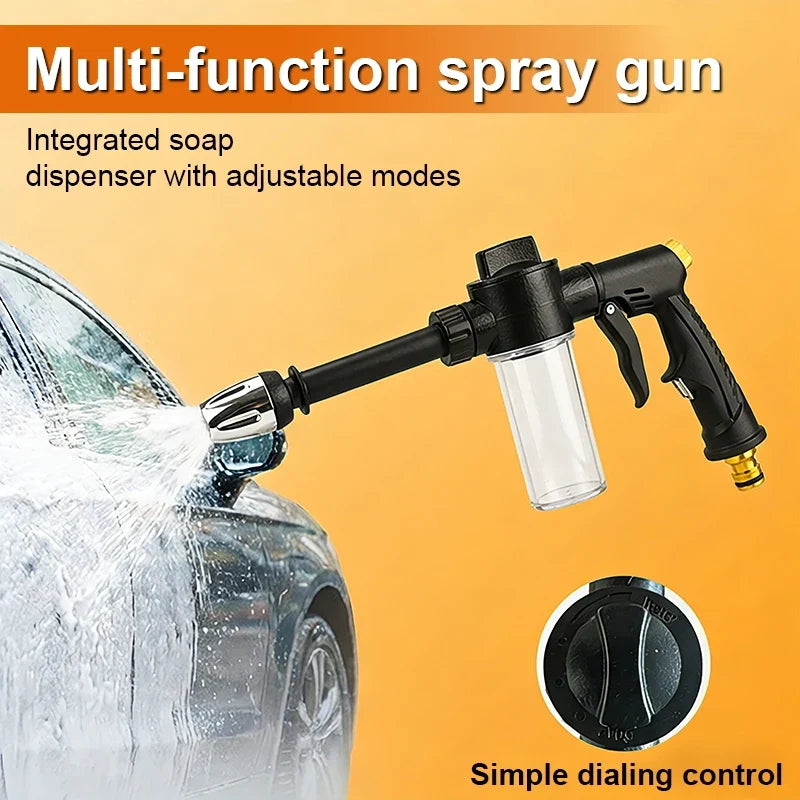 High Pressure Car Wash Foam Gun with Adjustable Nozzle, Detachable Soap Bottle, Household Water Hose Sprayer Nozzle for Car Clea